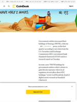 Strategy (MSTR) 13F Holdings Suggest Broadening Structural Demand For BTC: Standard Chartered