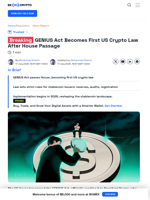 House Passes GENIUS Act as the First-Ever US Crypto Regulation