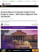 Arizona Advances Crypto Property Tax Exemption Proposal