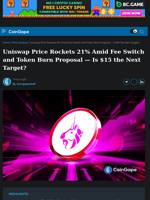 Uniswap Price Rockets 21% Amid the UNIfication proposal