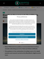 BlackRock Recommends Best Bitcoin Allocation for Balanced Portfolios - Crypto News Flash