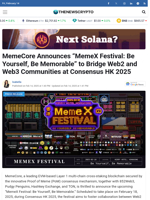 MemeCore Announces “MemeX Festival: Be Yourself, Be Memorable” to Bridge Web2 and Web3 Communities at Consensus HK 2025 - TheNewsCrypto