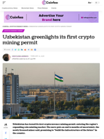 Uzbekistan greenlights its first crypto mining permit - Coinfea