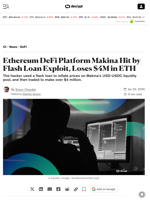Ethereum DeFi Platform Makina Hit by Flash Loan Exploit, Loses $4M in ETH - Decrypt