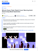 Analysts Warn of 3 Bitcoin Death Crosses in September