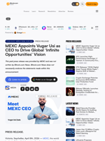 MEXC Appoints Vugar Usi as CEO to Drive Global ‘Infinite Opportunities’ Vision – Press release Bitcoin News