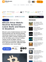 Bitcoin Price Watch: Neutral Technicals Leave Bulls and Bears in Deadlock – Markets and Prices Bitcoin News