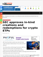 SEC approves in-kind creations and redemptions for crypto ETPs - The Crypto News Wire