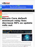 Bitcoin Core default minimum relay fees decrease 90% as update rolls out - The Crypto News Wire
