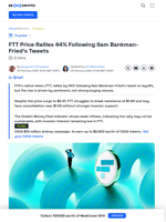FTX Founder SBF’s Tweet Triggers 44% Rally in FTT Price