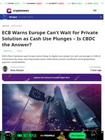 ECB Warns Europe Can't Wait as Cash Use Drops