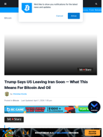 Trump Signals Looming Exit From Iran: What This Means For Bitcoin And Oil