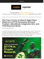 MetaMask Integration Drives SOL Up, TON Bullish, & WAI $777K Giveaway Draws Traders