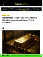 Gold Prices Rises on Federal Reserve Rate Uncertainty and Japan Fiscal Concerns - CoinCentral