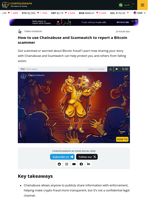 How to use Chainabuse and Scamwatch to report a Bitcoin scammer