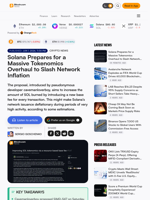 Solana Prepares for a Massive Tokenomics Overhaul to Slash Network Inflation