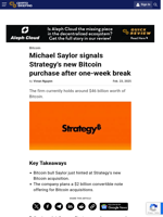 Michael Saylor signals Strategy's new Bitcoin purchase after one-week break