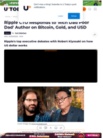 Ripple CTO Responds to 'Rich Dad Poor Dad' Author on Bitcoin, Gold, and USD
