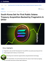 South Korea Set for First Public Solana Treasury Acquisition Backed by Fragmetric & DFDV
