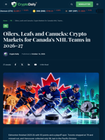 Oilers, Leafs and Canucks: Crypto Markets for Canada's NHL Teams in 2026-27 - Crypto Daily