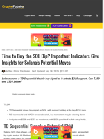 Time to Buy the SOL Dip? Important Indicators Give Insights for Solana's Potential Moves