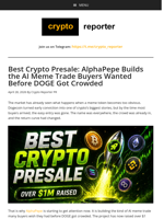 Best Crypto Presale: AlphaPepe Builds the AI Meme Trade Buyers Wanted Before DOGE Got Crowded