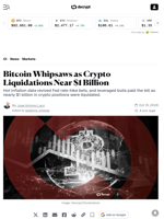 Bitcoin Whipsaws as Crypto Liquidations Near $1 Billion - Decrypt