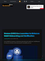 Cronos (CRO) One Launches to Enhance Web3 Onboarding and Verification - Blockchain.News