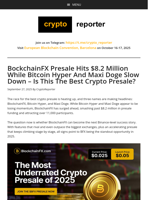 BockchainFX Presale Hits $8.2 Million While Bitcoin Hyper And Maxi Doge Slow Down - Is This The Best Crypto Presale?