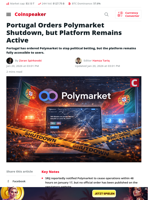 Portugal Orders Polymarket Shutdown, Site Stays Live