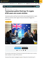 Tasmania Police Target Crypto ATM Scams in Crackdown