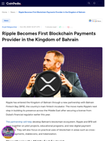Ripple Becomes First Blockchain Payments Provider in the Kingdom of Bahrain