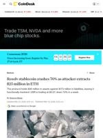 Resolv stablecoin crashes 70% as attacker extracts $25 million in ETH