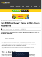Tron (TRX) Price Recovery Backed by Sharp Drop in VaR and Beta