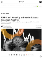 XRP Can't Keep Up as Bitcoin Takes a Breather: Analysis - Decrypt