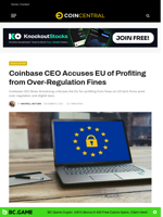 Coinbase CEO Accuses EU of Profiting from Over-Regulation Fines - CoinCentral