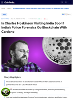 Is Charles Hoskinson Visiting India Soon? India’s Police Forensics Go Blockchain With Cardano
