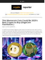 This Memecoin Coin Could Be 2025’s Best Crypto to Buy (DogeCoin Flashbacks )