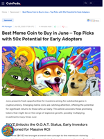 Best Meme Coin to Buy in June – Top Picks with 50x Potential for Early Adopters