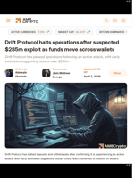 Drift Protocol halts operations after suspected $285m exploit as funds move across wallets - AMBCrypto