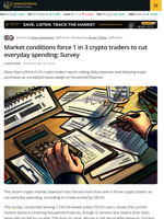 1 in 3 Crypto Traders Cut Spending Amid Market Slump: Survey