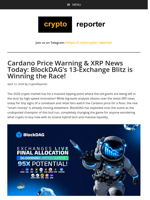 Cardano Price Warning & XRP News Today: BlockDAG’s 13-Exchange Blitz is Winning the Race!