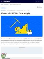 Bitcoin Hits 95% of Total Supply