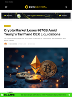 Crypto Market Loses $670B Amid Trump's Tariff s