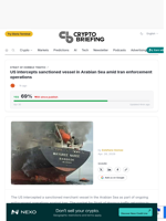 US intercepts sanctioned vessel in Arabian Sea amid Iran enforcement operations