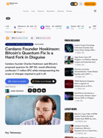 Cardano Founder Hoskinson: Bitcoin's Quantum Fix Is a Hard Fork in Disguise – Featured Bitcoin News