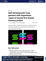 DeFi Development Corp. partners with Superteam Japan to launch first Solana treasury project