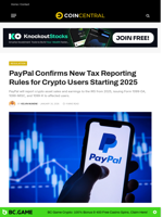 PayPal Confirms New Tax Reporting Rules for Crypto Users Starting 2025