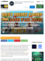 9 Explosive Potential Coins—And One Is the Best Crypto Presales to Buy in September 2025 | Live Bitcoin News