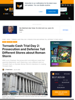 Tornado Cash Trial Day 2: Prosecution And Defense Tell Different Stores About Roman Storm